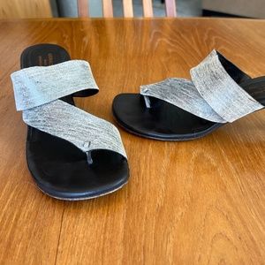 Donald Pliner Viveca Sandals, Size 10, Pewter Metallic